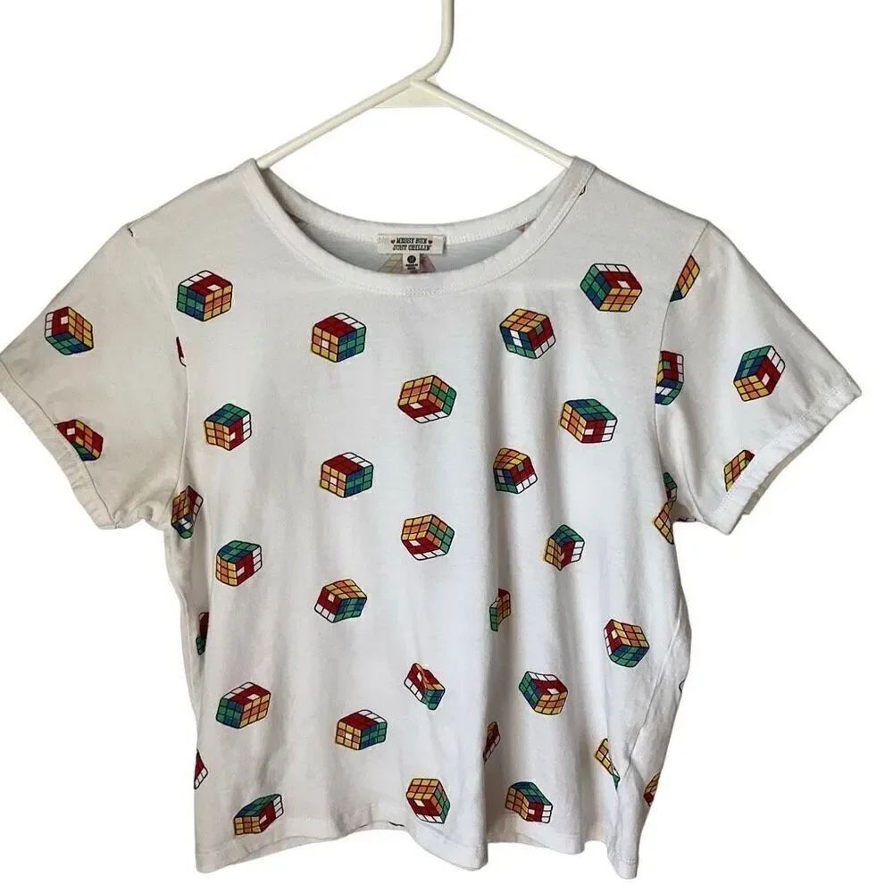 Messy Bun Rubik’s Cube Crop Top, M. Adorbs!